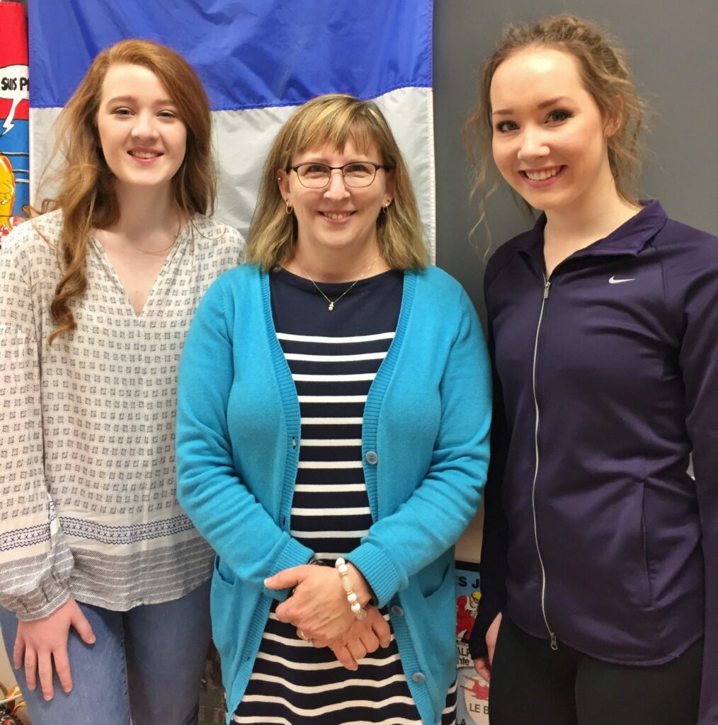 Callie Clonch, and Kiera Kirchner with teacher Maureen Klingaman.
