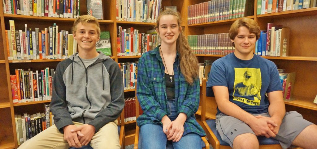 From left, Nicholas Fafel, Emma Spearing and Vinny Vozzella.