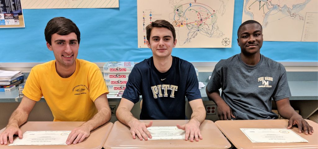 Zachary Schucker, Kyle Mowery and Jamar Gordon.
