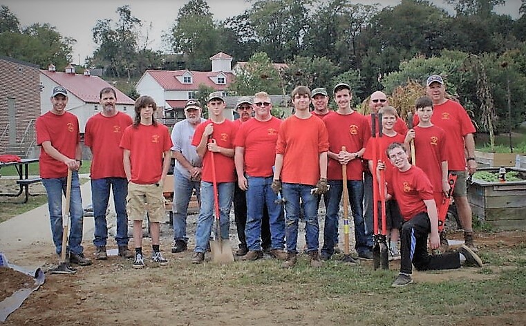 The work crew that built the pergola