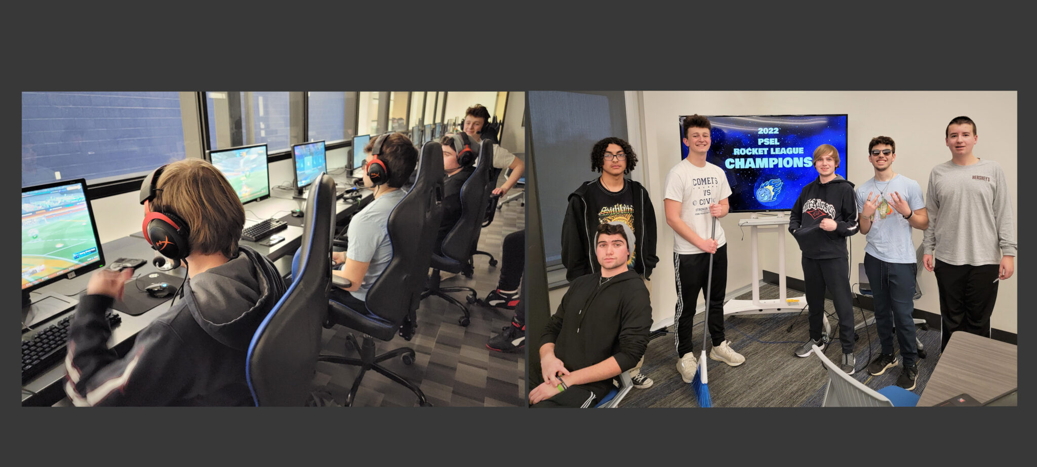 Esports team photo collage