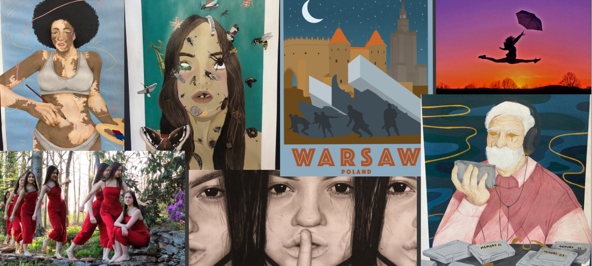 Photo collage of Penn Manor students' artwork