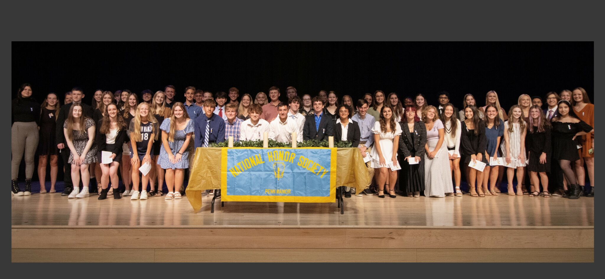 Group photo of new members of the National Honor Society