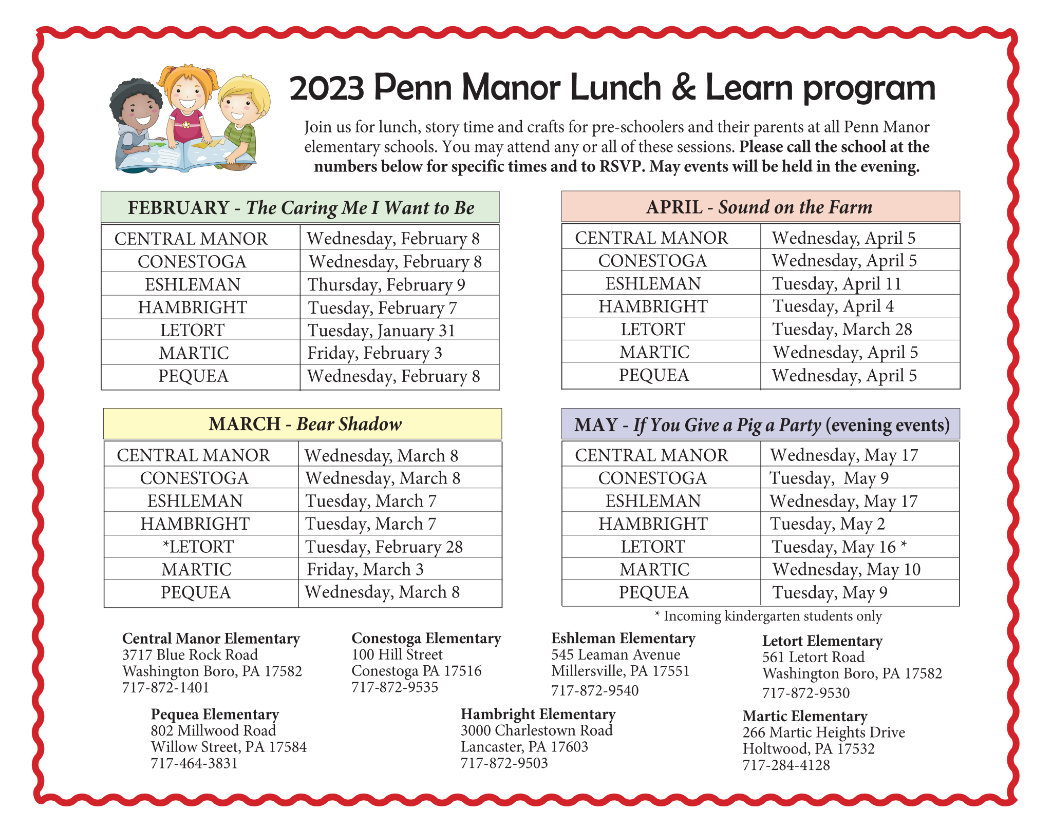 2023 Lunch & Learn schedule