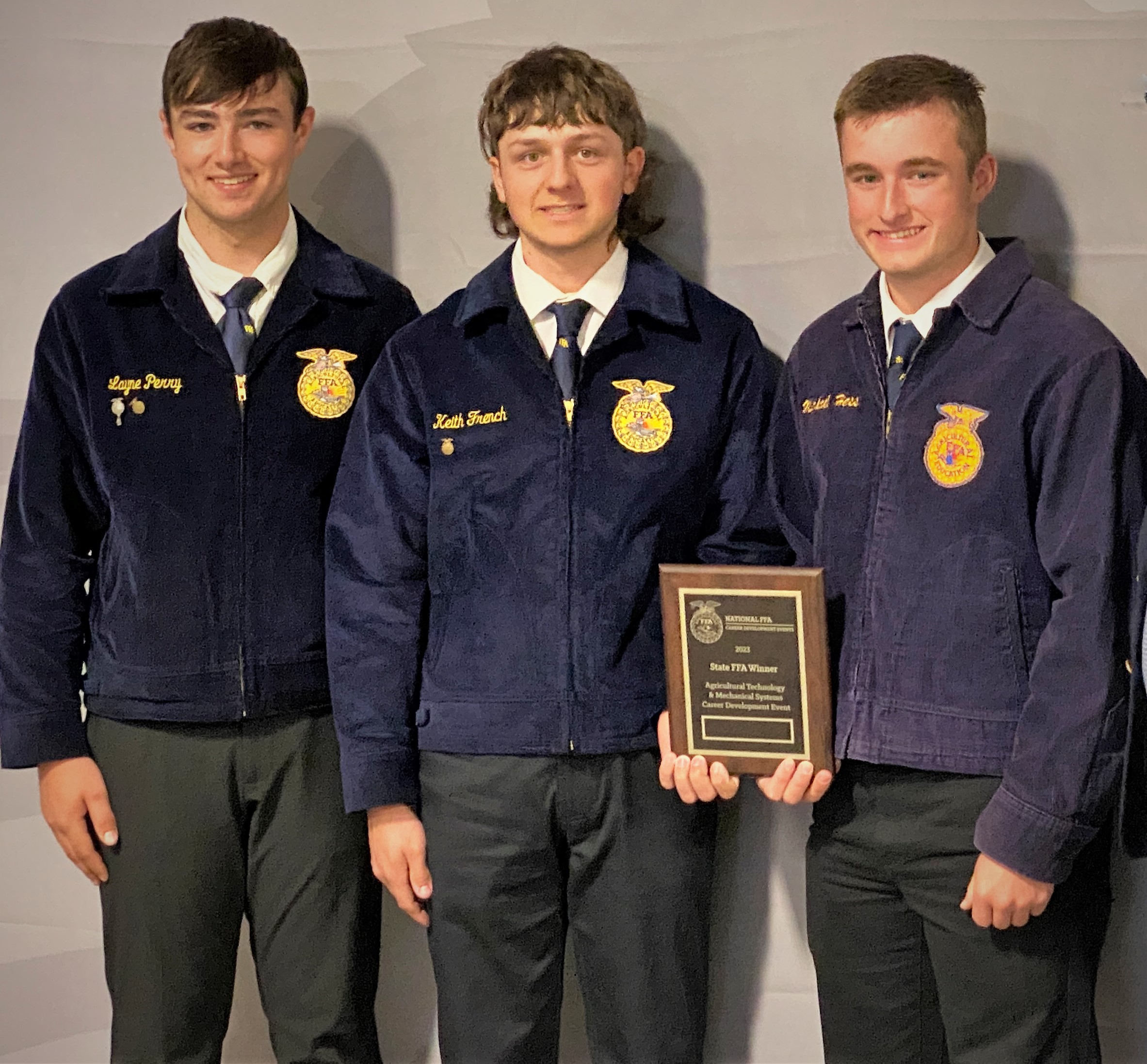 Photo of three students who are on the Ag Technology Team.